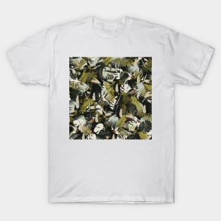 Tropicalia in Dark Greens / Paradise Birds and Exotic Plants T-Shirt